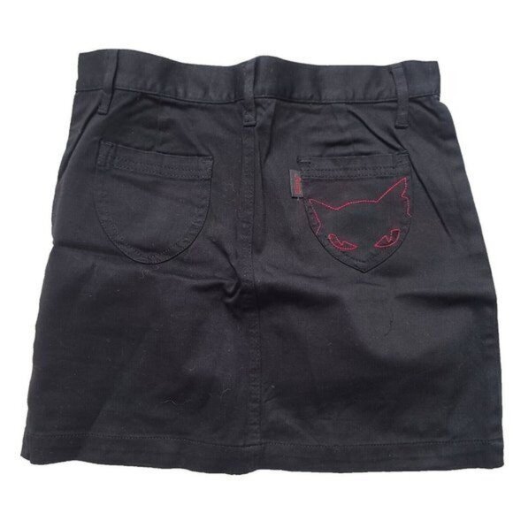 Vintage Emily the Strange Mini Skirt, Cat, Embroidered, Black, Size 7 - Picture 1 of 5